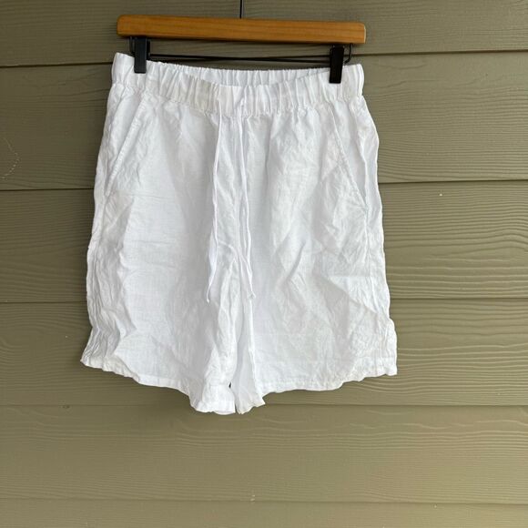 Eileen Fisher white 100% organic linen shorts - Picture 2 of 7
